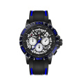 Leisure sports chronograph watches men wrist Silicone strap watch with Calendar luminous display